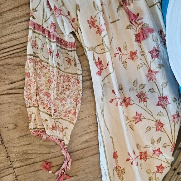 D' Ascoli Aisha Maxi Dress Linen Soft Rose Size Small Bohemian - Picture 7 of 15